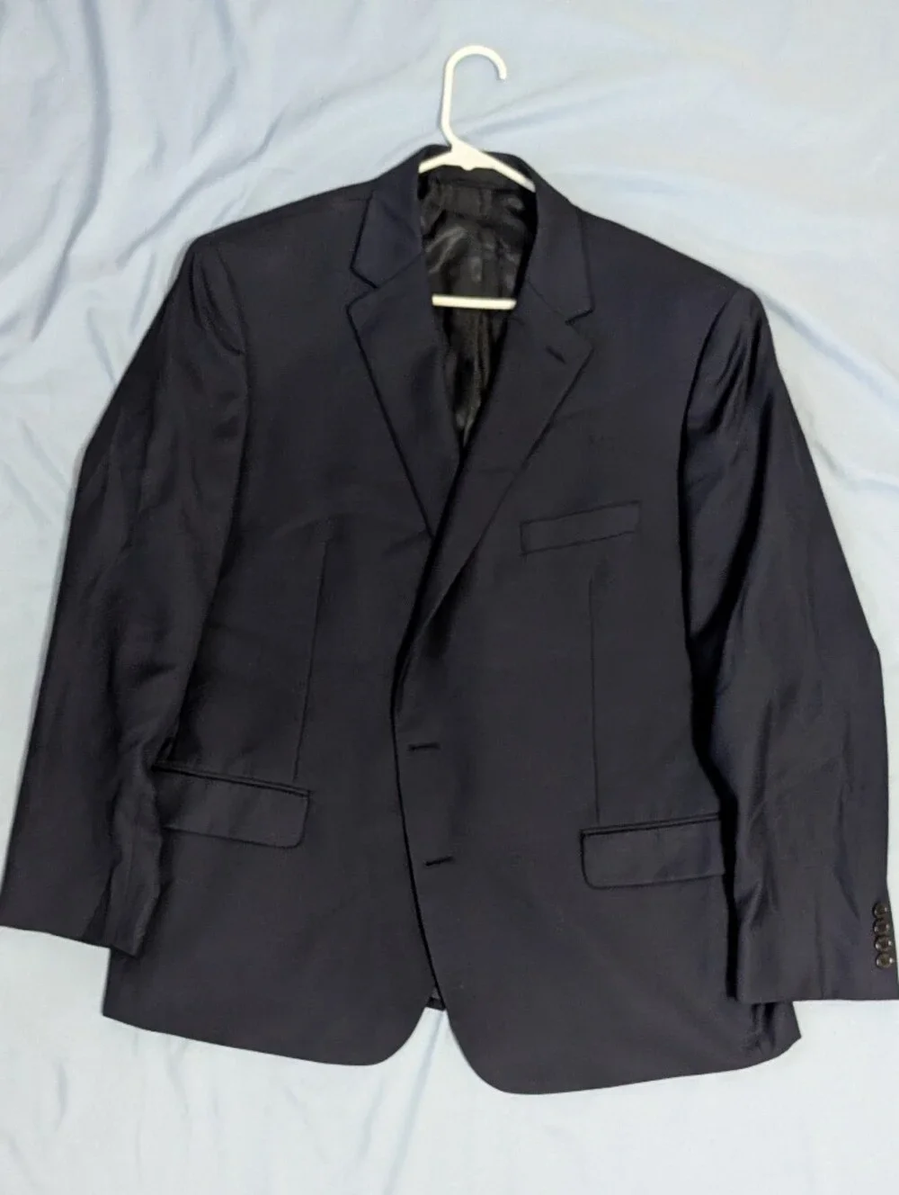 Lauren Ralph Lauren Men's Navy Blue Wool Blend 2-Button Blazer Sport Coat 48R
